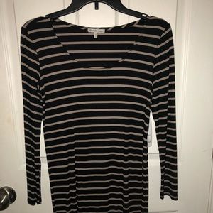 Long sleeved striped midi dress